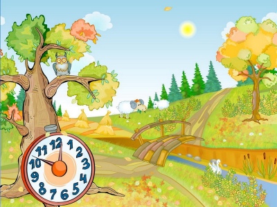 Screenshot of Autumn Clock Screensaver 1.0