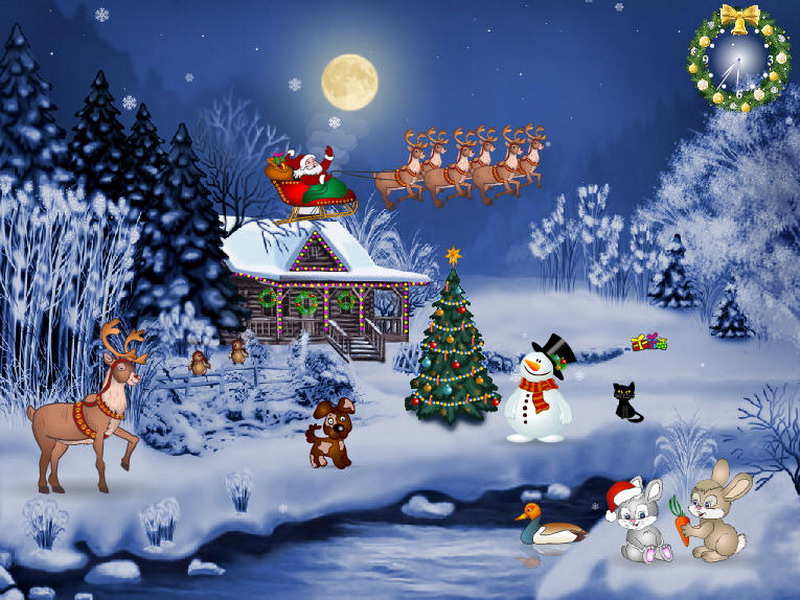 Christmas Evening - Free Christmas Screensaver - FullScreensavers.com