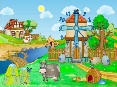 Screenshot of Farm Clock Screensaver