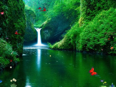 Green Waterfalls Windows 11 download