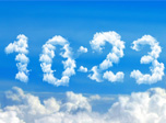 Wolken Uhr Bildschirmschoner für Windows - Blue Clouds Clock - Screenshot #1